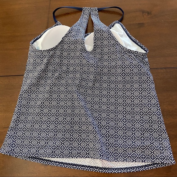 Kona Sol Racerback w/ Keyhole Blue Tankini Top - Picture 3 of 9